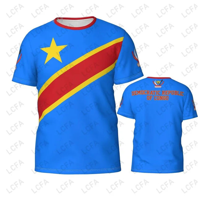 Custom Name Number Democratic Republic Of Congo Flag Emblem 3D T-shirt Men Women Tees Jersey Soccer Football Fans Gift Oversized