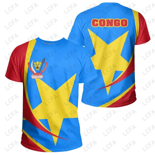 Custom Name Number Democratic Republic Of Congo Flag Emblem 3D T-shirt Men Women Tees Jersey Soccer Football Fans Gift Oversized