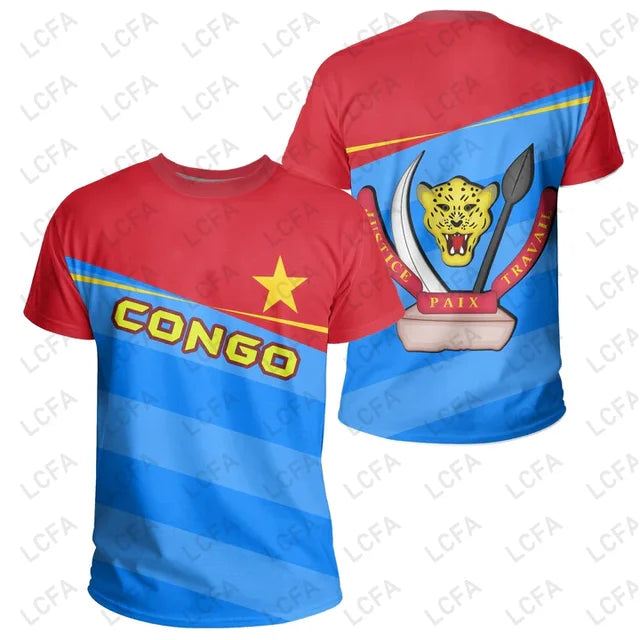 Custom Name Number Democratic Republic Of Congo Flag Emblem 3D T-shirt Men Women Tees Jersey Soccer Football Fans Gift Oversized